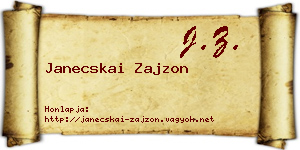 Janecskai Zajzon névjegykártya